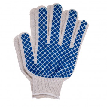 67812 | Перчатки х/б, ПВХ покрытие, шахматный облив, 5 пар в упаковке, 10 класс Россия, РОССИЯ-2