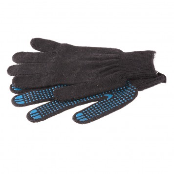 67787 | Перчатки х/б, ПВХ покрытие, "Точка", 10 класс, черные Россия, РОССИЯ-2