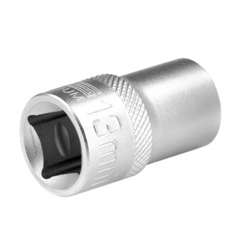 13657 | Головка торцевая, 13 мм, двенадцатигранная, CrV, под квадрат 1/2, хромированная, STELS-2