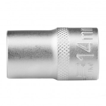 13659 | Головка торцевая, 14 мм, двенадцатигранная, CrV, под квадрат 1/2, хромированная, STELS-0