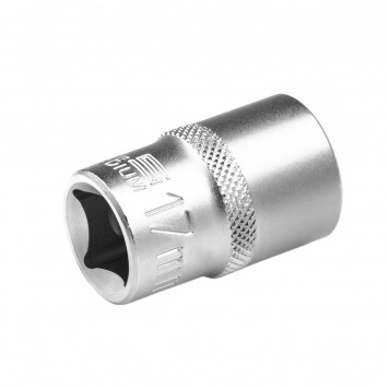 13662 | Головка торцевая, 17 мм, двенадцатигранная, CrV, под квадрат 1/2, хромированная, STELS-2