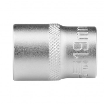 13665 | Головка торцевая, 19 мм, двенадцатигранная, CrV, под квадрат 1/2, хромированная, STELS-0