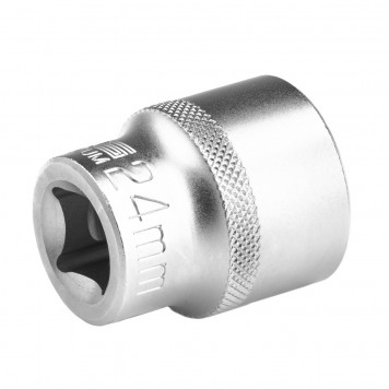 13669 | Головка торцевая, 24 мм, двенадцатигранная, CrV, под квадрат 1/2, хромированная, STELS-2