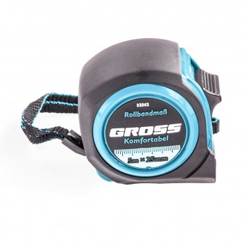 32562 | Рулетка 5 м х 25 мм, обрезиненный корпус, GROSS KOMFORTABEL-1