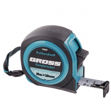 32564 | Рулетка 10 м х 25 мм, обрезиненный корпус, GROSS KOMFORTABEL-0