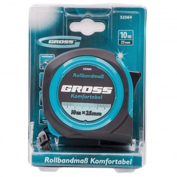 32564 | Рулетка 10 м х 25 мм, обрезиненный корпус, GROSS KOMFORTABEL-3