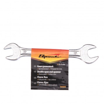 144355 | Ключ рожковый, 8 х 9 мм, хромированный, SPARTA-1