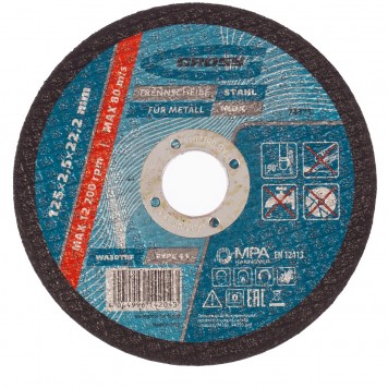 74373 | Круг отрезной по металлу, 125 х 2,5 х 22,2 мм, GROSS-0