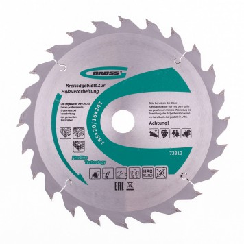 73313 | Пильный диск по дереву 185 x 20/16 x 24Т, GROSS-0