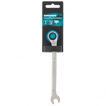 14847 | Ключ комбинированный трещоточный, 9 мм, количество зубьев 100, GROSS-3