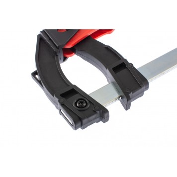 20734 | Струбцина реечная быстрозажимная, пластиковый корпус рычажно-храповой механизм, 100 х 90 х 195 мм, штанга 5 х 20 мм, MATRIX-1