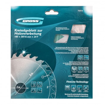 73313 | Пильный диск по дереву 185 x 20/16 x 24Т, GROSS-5