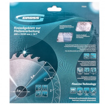 73323 | Пильный диск по дереву 200 x 32/30 x 36Т, GROSS-5