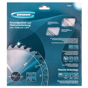 73326 | Пильный диск по дереву 210 x 32/30 x 24Т, GROSS-5