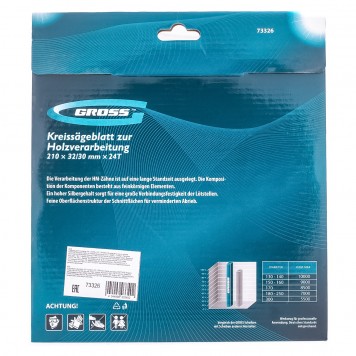 73326 | Пильный диск по дереву 210 x 32/30 x 24Т, GROSS-6