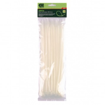 45531 | Хомуты, 300 x 3,6 мм, пластиковые, белые, 100 шт, СИБРТЕХ-0
