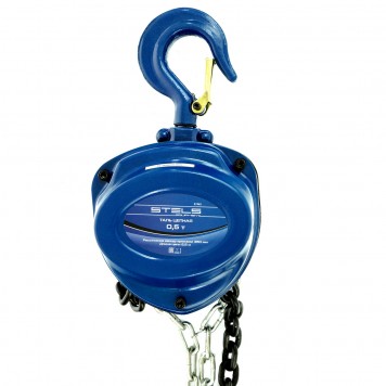 51943 | Таль цепная, 0,5 т, h подъема 2,5 м, расстояние между крюками 350 мм, STELS-1