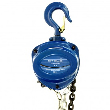 51944 | Таль цепная, 1 т, h подъема 2,5 м, расстояние между крюками 350 мм, STELS-1