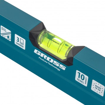 34441 | Уровень алюминиевый, 800 мм, 1 рукоятка, фрезеровка, 3 глазка, Prazision, GROSS-1