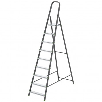 97959 | Стремянка, 9 ступеней, стальной профиль, алюминиевые ступени, СИБРТЕХ-0