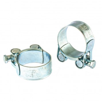 47525 | Хомуты металлические, силовые 40-43 мм, ширина 20 мм, шарнирный, W1, 2 шт, СИБРТЕХ-0