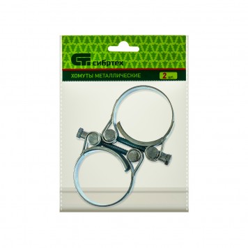 47539 | Хомуты металлические, силовые 48-51 мм, ширина 22 мм, шарнирный, W1, 2 шт, СИБРТЕХ-1