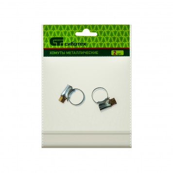47663 | Хомуты металлические, червячные 8-12 мм, ширина 10 мм, английский тип, W1, 2 шт, СИБРТЕХ-1