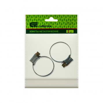 47668 | Хомуты металлические, червячные 25-38 мм, ширина 12 мм, английский тип, W1, 2 шт, СИБРТЕХ-1