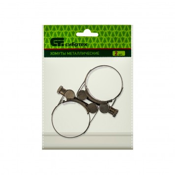 475253 | Хомуты металлические, силовые 40-43 мм, ширина 20 мм, шарнирный, W4, 2 шт, СИБРТЕХ-1