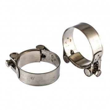 475433 | Хомуты металлические, силовые 56-59 мм, ширина 22 мм, шарнирный, W4, 2 шт, СИБРТЕХ-0