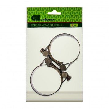 475433 | Хомуты металлические, силовые 56-59 мм, ширина 22 мм, шарнирный, W4, 2 шт, СИБРТЕХ-1
