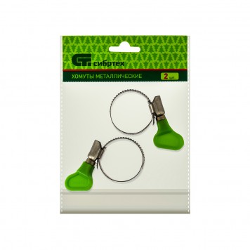 476513 | Хомуты металлические, червячные 20-32 мм, ширина 12 мм, W4, с ключом, 2 шт, СИБРТЕХ-1