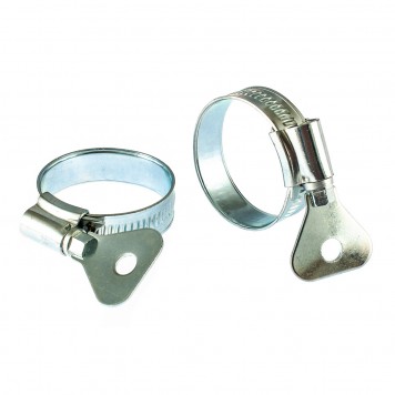 476527 | Хомуты металлические, червячные 25-38 мм, ширина 12 мм, W1, с металлическим ключом, 2 шт, СИБРТЕХ-0