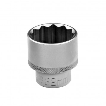 13674 | Головка торцевая, 32 мм, двенадцатигранная, CrV, под квадрат 1/2, хромированная, STELS-1