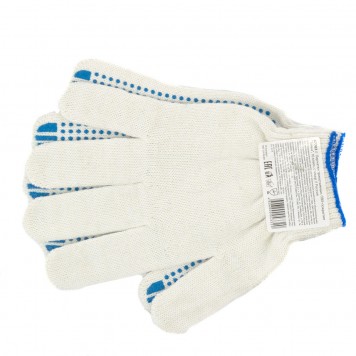 67702 | Перчатки х/б, ПВХ покрытие, "Точка", 10 класс, стикер, PALISAD-5