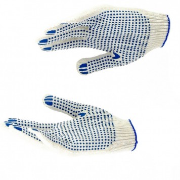 67702 | Перчатки х/б, ПВХ покрытие, "Точка", 10 класс, стикер, PALISAD-0