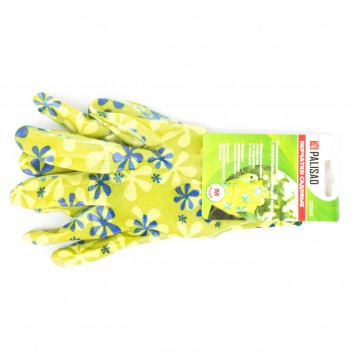 67742 | Перчатки садовые из полиэстера с нитрильным обливом, зеленые, M, PALISAD-1