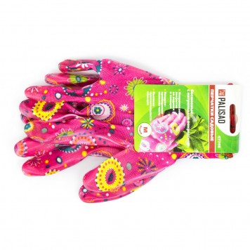 67746 | Перчатки садовые из полиэстера с нитрильным обливом, красные, M, PALISAD-1