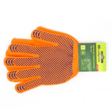 67768 | Перчатки полиакрилонитрильные плюшевого переплет, ПВХ "точка", 10 кл, 58гр, СИБРТЕХ-1