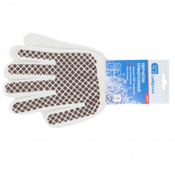 67779 | Перчатки трикотажные, ПВХ гель шахматный облив, оверлок, СИБРТЕХ-1