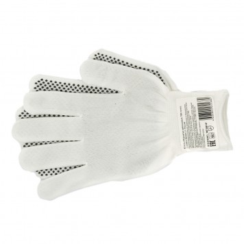 67825 | Перчатки Нейлон, ПВХ точка, 13 класс, белые, L Россия, РОССИЯ-1