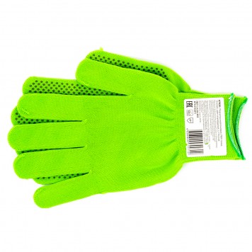 67828 | Перчатки Нейлон, ПВХ точка, 13 класс, цвет изумрудный, L Россия, РОССИЯ-1