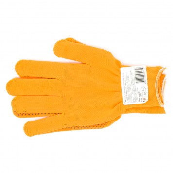 67845 | Перчатки Нейлон, ПВХ точка, 13 класс, оранжевые, XL Россия, РОССИЯ-1