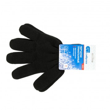 68651 | Перчатки трикотажные, акрил, черный, оверлок, СИБРТЕХ-1
