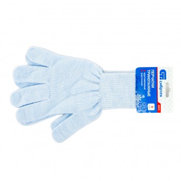 68676 | Перчатки трикотажные, акрил, цвет зенит, двойная манжета, СИБРТЕХ-1