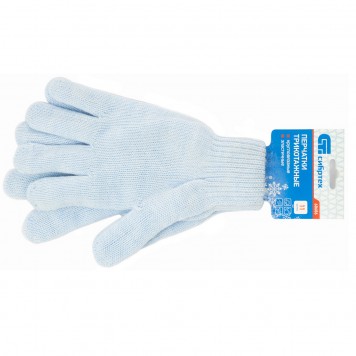 68686 | Перчатки трикотажные, акрил, двойные, цвет зенит, двойная манжета, СИБРТЕХ-1