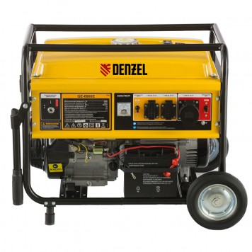 94684 | Генератор бензиновый GE 6900E, 5.5 кВт, 220 В/50 Гц, 25 л, электростартер, DENZEL-0