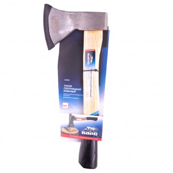 21652 | Топор плотницкий, кованый, деревянная рукоятка, 600 г, пескоструйное покрытие полотна, БАРС-4