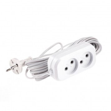 95923 | Удлинитель бытовой, без заземления, 7 м, 2 розетки, 6 А, серия УХ6, DENZEL-1