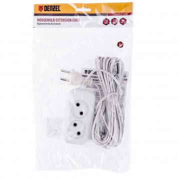95923 | Удлинитель бытовой, без заземления, 7 м, 2 розетки, 6 А, серия УХ6, DENZEL-2